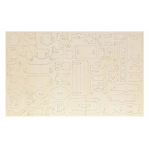 Set mobilier pentru casuta de papusi natur, 34 piese din lemn DIY, mobilier miniatural de asamblat si personalizat, 175 elemente, 3 ani+ [5]