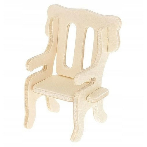 Set mobilier pentru casuta de papusi natur, 34 piese din lemn DIY, mobilier miniatural de asamblat si personalizat, 175 elemente, 3 ani+ [3]