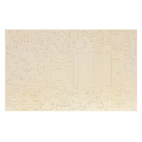 Set mobilier pentru casuta de papusi natur, 34 piese din lemn DIY, mobilier miniatural de asamblat si personalizat, 175 elemente, 3 ani+ [1]