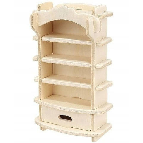 Set mobilier pentru casuta de papusi natur, 34 piese din lemn DIY, mobilier miniatural de asamblat si personalizat, 175 elemente, 3 ani+ [12]