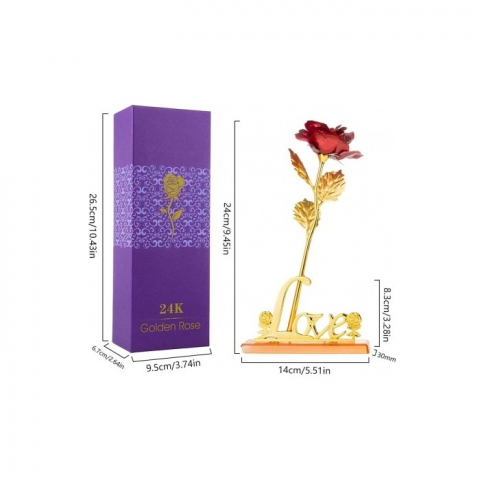 Set mostra de parfum 2 ml Avon si trandafir rosu cu suport si cutie cadou, suflat la baza cu auriu [3]
