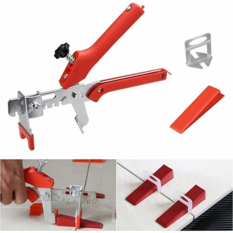 Set nivelare gresie 300 clipsuri de 2mm, 100 pene cu latimea de 22 mm si cleste de nivelare [1]