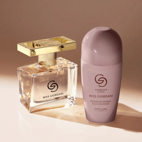 Set Oriflame Giordani Gold Miss Giordani pentru femei, apa de parfum 50 ml si deodorant roll-on antiperspirant parfumat 50 ml, aroma floral fructat lemnoasa [12]