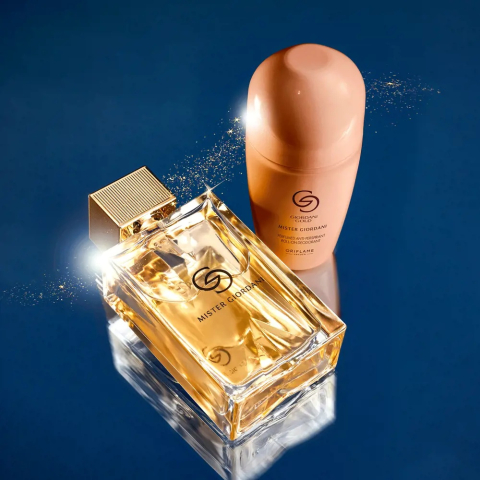 Set Oriflame Mister Giordani pentru barbati, apa de parfum 75 ml si deodorant roll-on antiperspirant parfumat 50 ml, aroma lemnos aromatica eleganta [11]