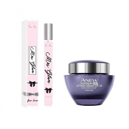 PARFUMURI & SETURI - Set parfum dama Mrs Glam 35 ml si crema de fata Anew 55 ani +, de zi