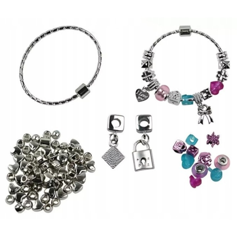 Set pentru confectionare bratari, margele, pandantive, pentru copii, multicolor, 26 x 22 x 4.5 cm [3]