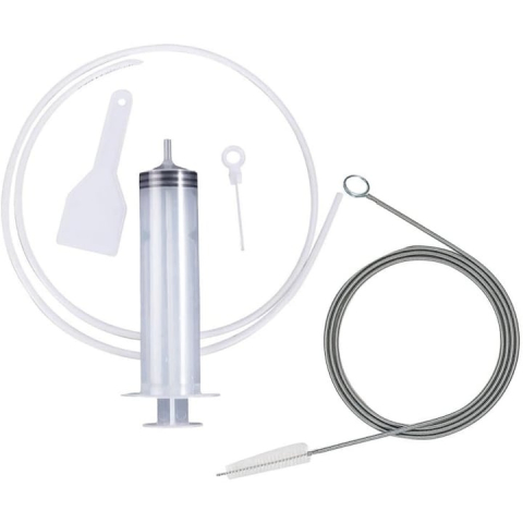 Set pentru curatarea frigiderului, perie nailon, racleta, ac, seringa, furtun, otel/plastic, alb [12]
