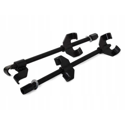 ARTICOLE AUTO - Set pentru demontarea arcurilor si amortizoarelor, 2 bucati, otel rezistent, culoare neagra – unealta profesionala pentru service auto si lucrari de suspensie