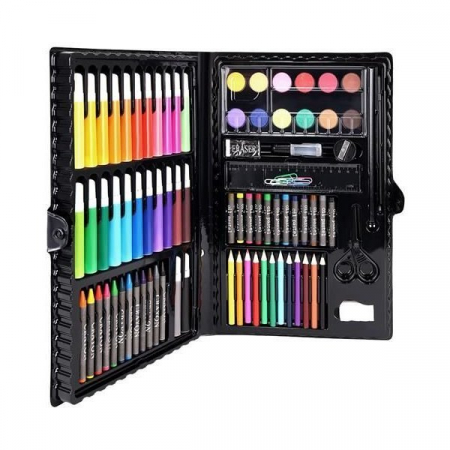 Set,trusa de pictura completa pentru copii,desenat,colorat si pictat,86 piese - Negru [3]