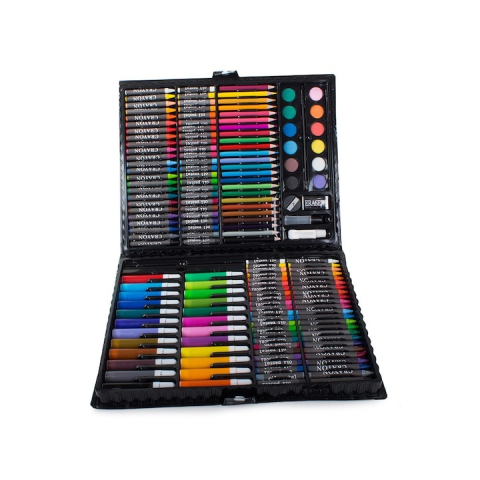 Set pictat si desen, 168 piese, gentuta depozitare tip valiza, negru, 34 x 27 x 4 cm – complet, educativ si ideal pentru copii pasionati de arta [3]