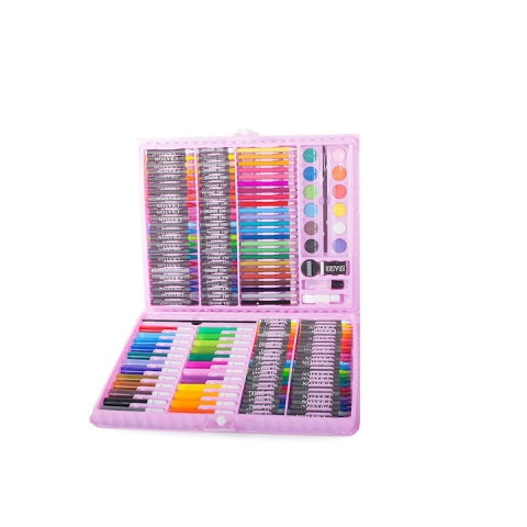 Set pictat si desen, 168 piese, gentuta depozitare tip valiza, roz, 34 x 27 x 4 cm – complet, creativ si ideal pentru copii pasionati de arta [11]