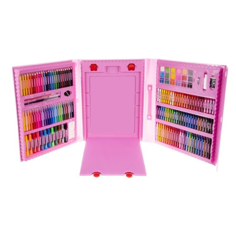 JOCURI ȘI JUCĂRII - Set pictat si desen, 208 piese, gentuta depozitare tip valiza, 41 x 103 x 28 cm – complet, educativ si ideal pentru copii pasionati de arta