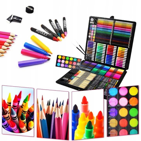 Set pictat si desen, 258 piese, gentuta depozitare tip valiza, 47 x 46 cm – complet, educativ si ideal pentru copii pasionati de arta [7]