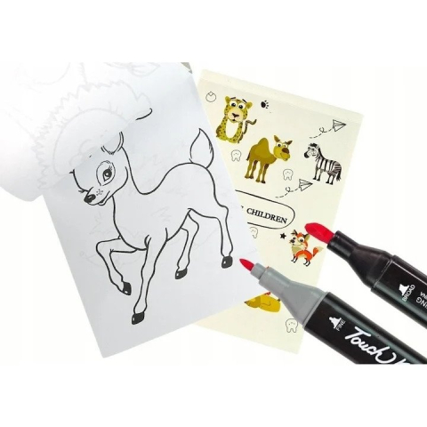 Set pictura multicolor 68 piese, valiza 30 x 23 x 5 cm, accesorii desen pentru copii, creioane, markere, acuarele, pensule, palete, carte de colorat, radiera si ascutitoare [2]