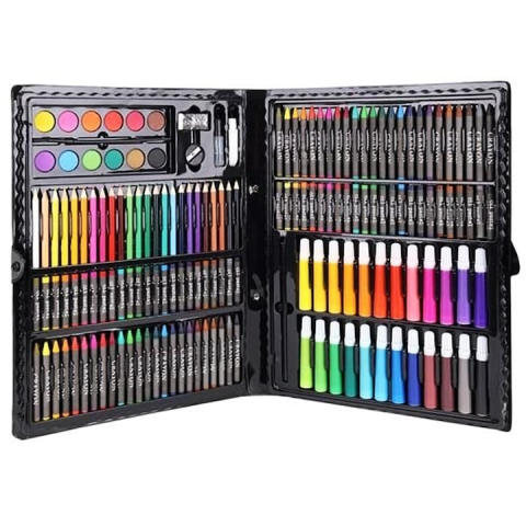 Set pictura si desen pentru copii, 168 piese, creioane, pasteluri, acuarele, carioci si accesorii, trusa depozitare usoara, multicolor [2]