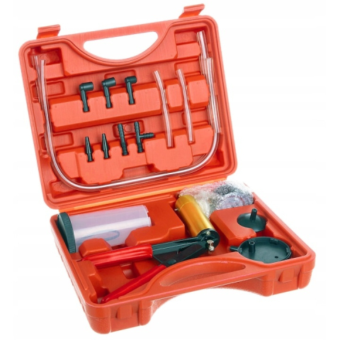 Diverse bucatarie - Set pistol pentru transfer lichide, vacuum, 120 ml, manual, cu pompa, manometru, conectori si valiza de depozitare – ideal pentru extractie si transfer combustibil, ulei, apa sau alte lichide