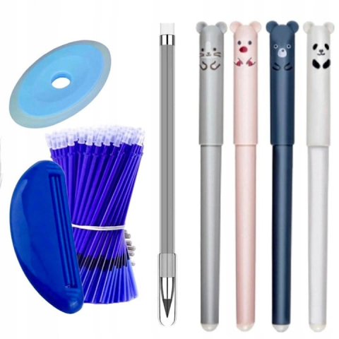 MAMA ȘI COPILUL - Set pix, 4 bucati functie stergere, grosime criere 0.35 mm, 20 rezerve incluse