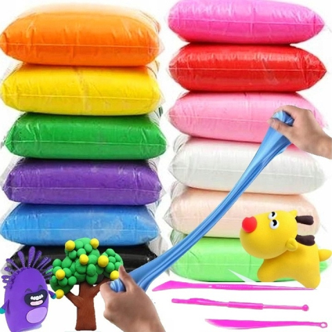 Set plastilina spuma magica pentru modelaj, 12 culori vibrante, 3 ustensile incluse, material non-toxic, pentru joaca educativa si activitati creative [5]