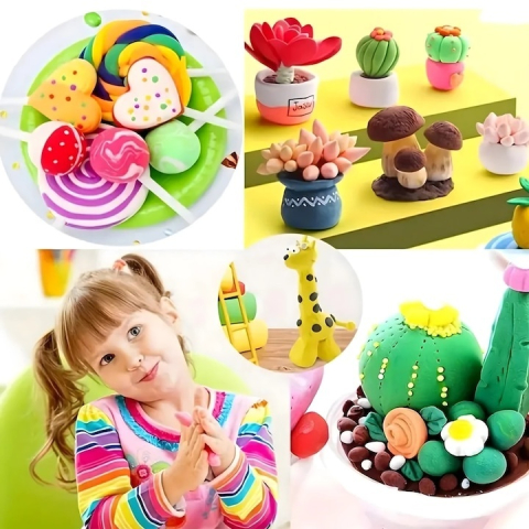 Set plastilina spuma magica pentru modelaj, 12 culori vibrante, 3 ustensile incluse, material non-toxic, pentru joaca educativa si activitati creative [9]