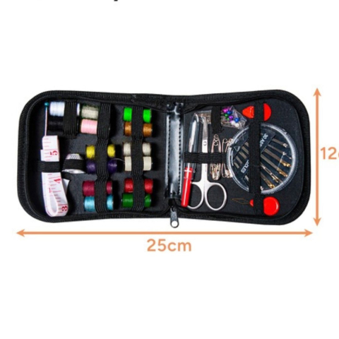 Set portabil pentru croitorie si reparatii textile, 70 accesorii esentiale in husa compacta, multicolor [4]