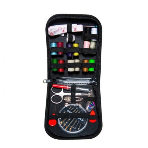 Casa - Set portabil pentru croitorie si reparatii textile, 70 accesorii esentiale in husa compacta, multicolor