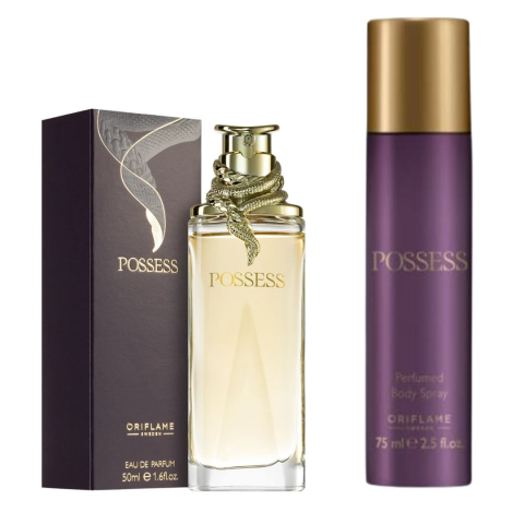 Parfumuri femei - Set Possess Oriflame 50 ml si deodorant spray 75 ml, parfum chipre fructat cu magnetism hipnotic inspirat de seductia Cleopatrei