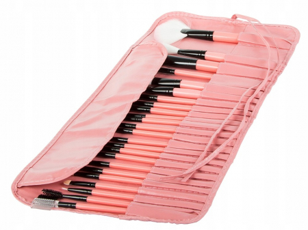 Set profesional 24 pensule de machiaj, husa de depozitare inclusa - Roz [4]