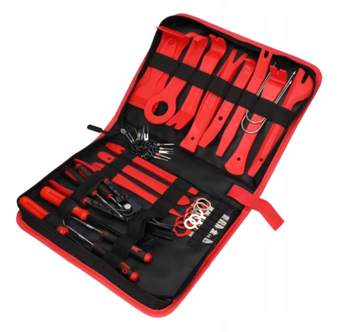 Set profesional 43 unelte pentru demontare tapiterie auto si radio, extractoare clipsuri, panouri, ornamente si conectori, cu geanta pentru organizare [6]