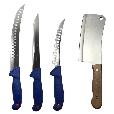 Cutite si tacamuri - Set profesional de macelarie, injunghiat, transat, dezosat, filetat, satar, 3 cutite