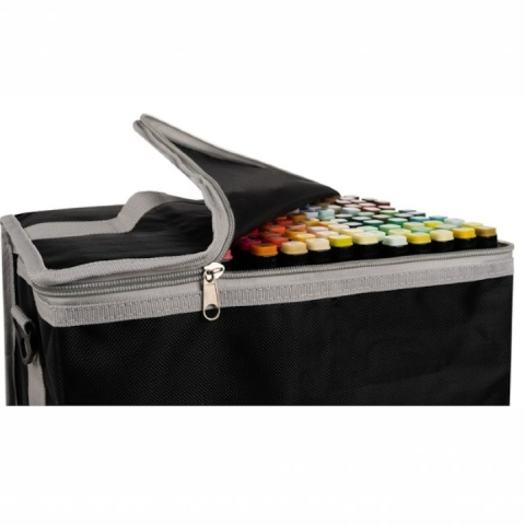 Set profesional de markere dual tip, 168 culori intense, cu husa de transport – pentru desen, schite, proiecte artistice si scoala [4]