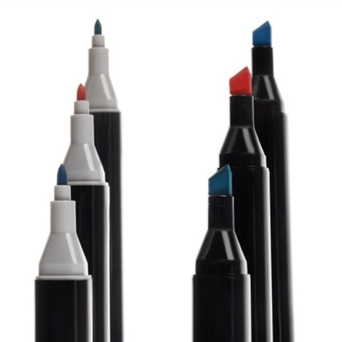 Set profesional de markere dual tip, 80 culori intense, cu husa de transport – pentru desen, schite, proiecte artistice si scoala [8]