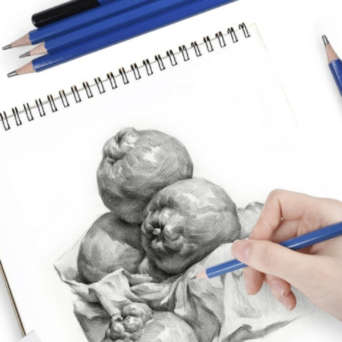 Set profesional desen, 73 piese, cu creioane grafit si colorate, husa textila, 30 x 21 x 3.5 cm [11]