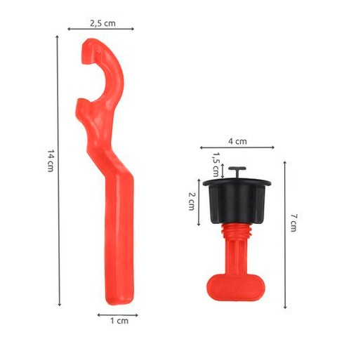 Set profesional pentru alinierea placilor ceramice, 50 distantiere reutilizabile si cheie reglaj, 3-16 mm, universal [6]