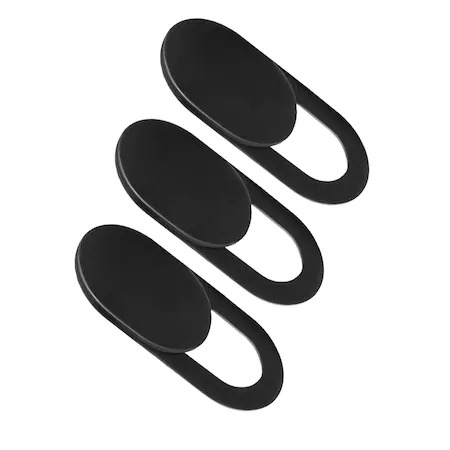 Gadgeturi - Set de 3 protectii adezive pentru camera telefon/tableta - Negru