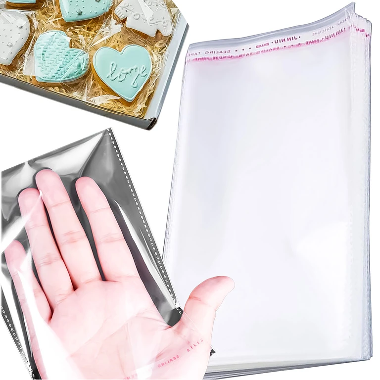 Set 100 pungi transparente autoadezive 12 x 20 cm, cu clapeta 3 cm [9]