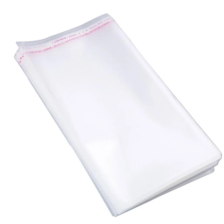 CASA & GRADINA - Set 100 pungi transparente autoadezive 12 x 20 cm, cu clapeta 3 cm