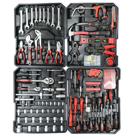 Set scule multifunctional 187 piese in troler rigid ABS si aluminiu, unelte profesionale crom vanadiu, kit complet cu roti si maner extensibil pentru reparatii si mentenanta [2]