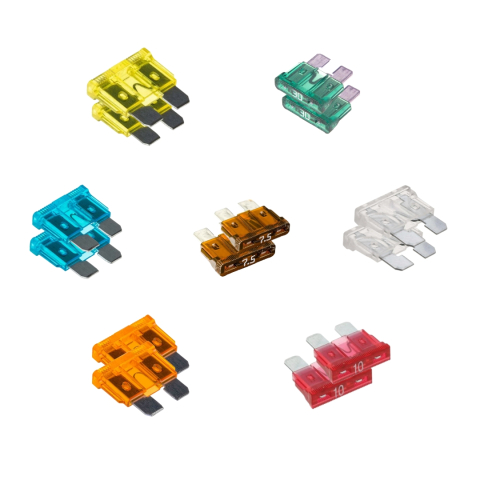 ARTICOLE AUTO - Set sigurante lamelare auto, pachet dublu – 14 bucati, amperaje diferite.