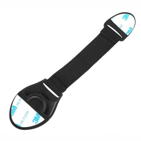 Set sigurante pentru usi si sertare, flexibile textile, ajustabile, cu adeziv 3M, pentru dulap, frigider, cuptor si mobilier, 10 bucati, negru [5]