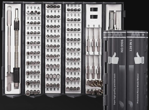 Set surubelnite de precizie 128 in 1, otel, biti magnetici, maner ergonomic [5]