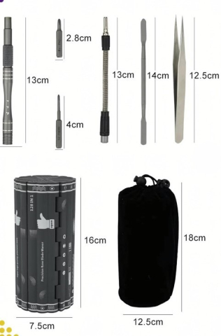 Set surubelnite de precizie 128 in 1, otel, biti magnetici, maner ergonomic [1]