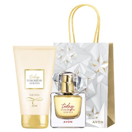 Pungi cadou - Set Today Tomorrow, Avon, Apa de parfum 30 ml/Lotiune de corp
