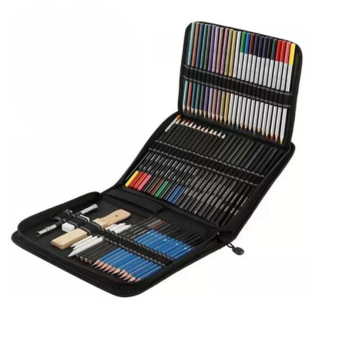 Set pictură și desen - Set,trusa completa pentru schite,desen tehnic, 73 piese,creioane, creioane colorate si accesorii,geanta inclusa