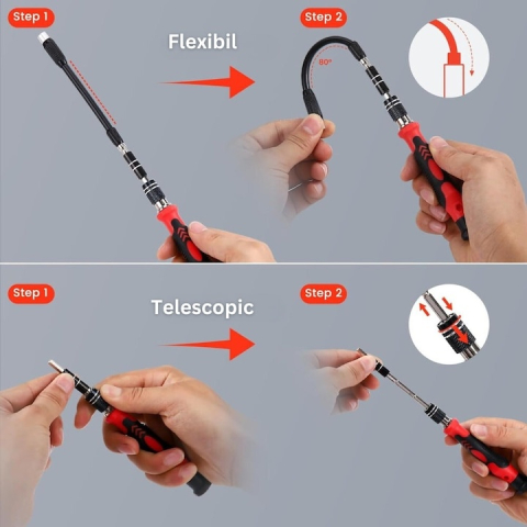 Set trusa surubelnite si biti de precizie 110 piese, otel CrV, magnetice, pentru electronice, ceasuri si reparatii fine [2]