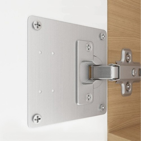 Set universal pentru consolidarea balamalelor de mobilier, 4 placi inox 9 x 9 cm, reparatie rapida pentru dulapuri si usi [4]