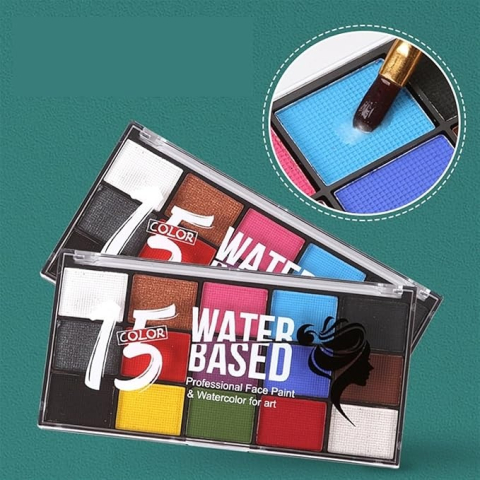 Set vopsea pentru fata si corp, 15 culori, pe baza de apa, usor de aplicat, multicolor, 15 x 8.2 x 1.4 cm [2]