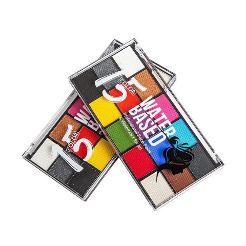Set vopsea pentru fata si corp, 15 culori, pe baza de apa, usor de aplicat, multicolor, 15 x 8.2 x 1.4 cm [11]