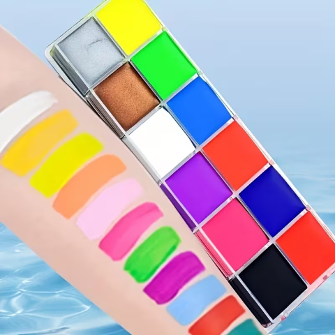 Set vopsele fata si corp 12 culori, tip ulei, culori vibrante, pentru petreceri, costume si evenimente speciale [1]