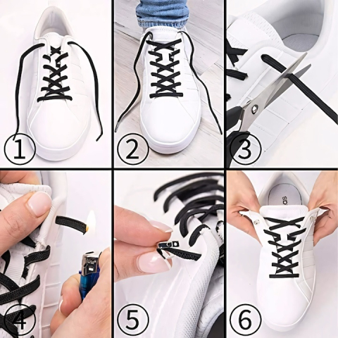 Sireturi elastice fara legare, cu inchidere magnetica, lungime 100 cm, universale pentru orice tip de incaltaminte, confortabile, usor de utilizat, materiale premium, negru [5]