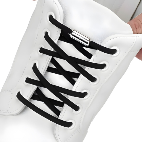 Sireturi elastice fara legare, cu inchidere magnetica, lungime 100 cm, universale pentru orice tip de incaltaminte, confortabile, usor de utilizat, materiale premium, negru [4]